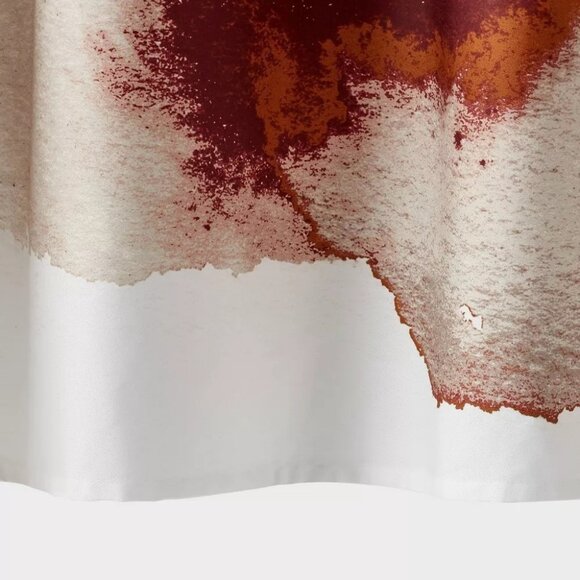 Threshold Watercolor Blue & Red Print 100% Cotton Sateen Shower Curtain 72 x 72 - Picture 5 of 8